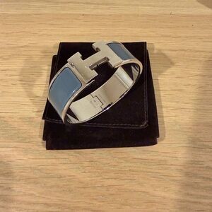 Hermes Clic Clac Bracelet - H Bracelet Silver and Gray - GM